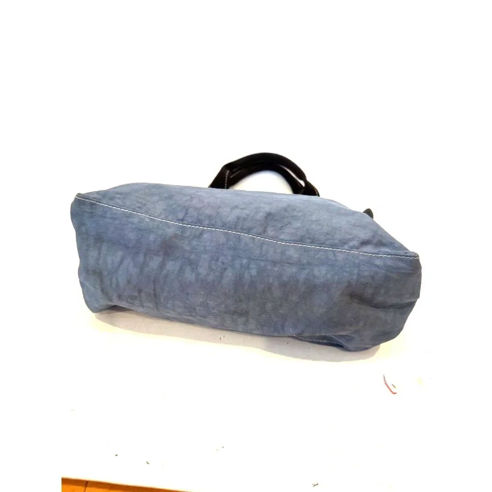 Kipling Inca Top Handle Nylon Bag Dusty Blue Top Zip
